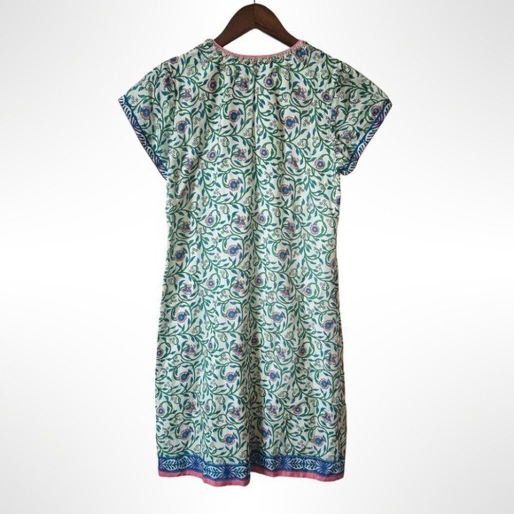Bella Tu Savannah Floral Border Print Beaded Embroidered Tunic Dress XS Resort - Picture 7 of 12